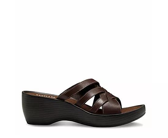 Eastland Poppy Womens Leather Slide Wedge Sandals Product Image