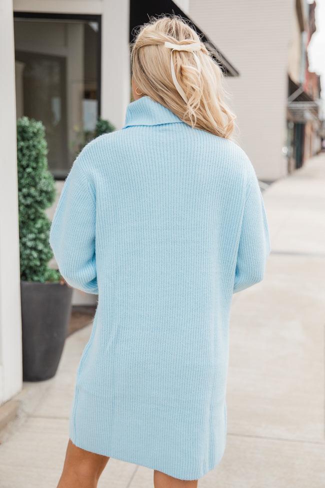 Faith In Love Sky Blue Turtleneck Sweater Dress FINAL SALE Product Image