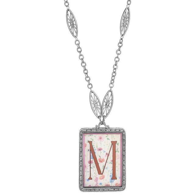 1928 Floral Motif Initial Pendant, Womens, Z Product Image