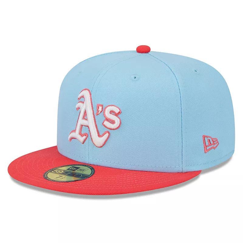 Mens New Era Blue/Red Oakland Athletics Spring Color Two-Tone 59FIFTY Fitted Hat Product Image