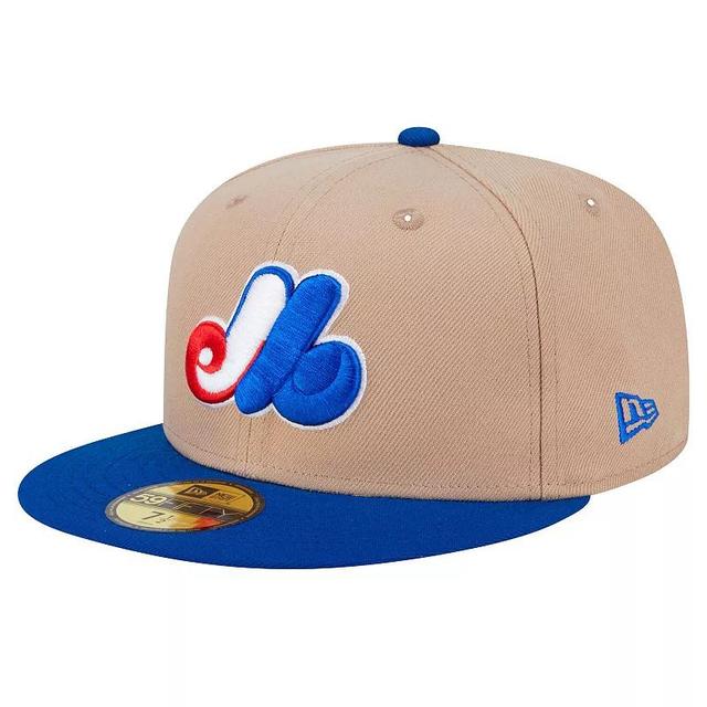 Mens New Era Khaki Montreal Expos 59FIFTY Fitted Hat Product Image