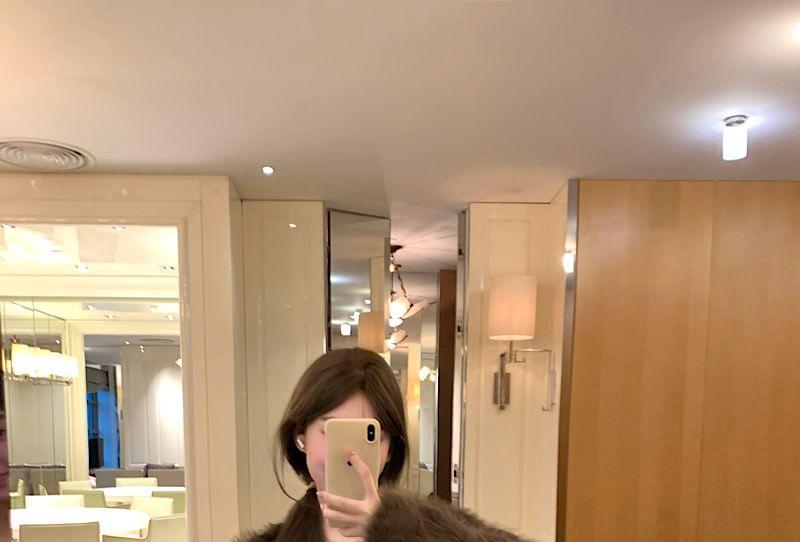 Open-Front Faux-Fur Coat Product Image