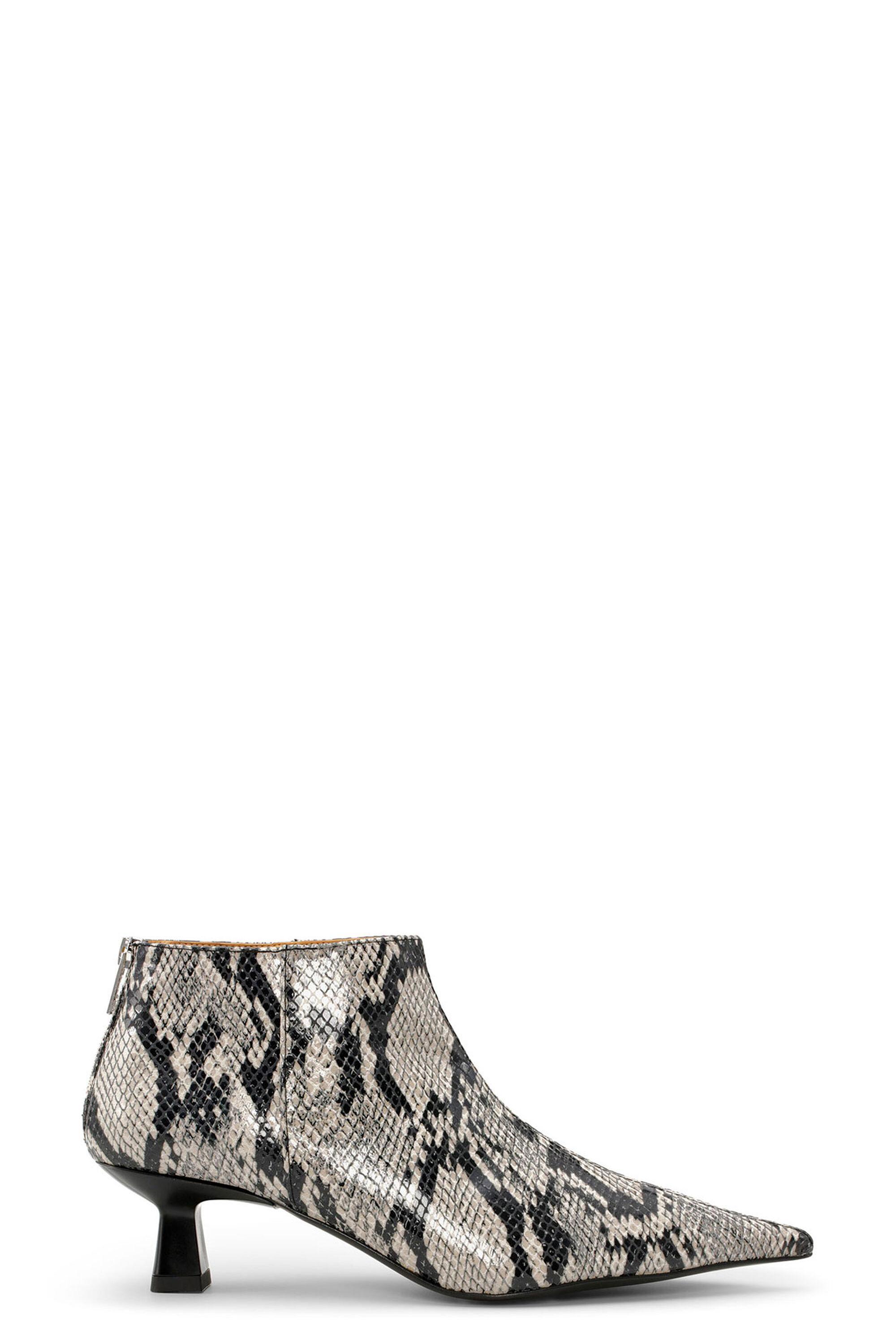 Snaked Printed Soft Pointy Crop Boots Product Image