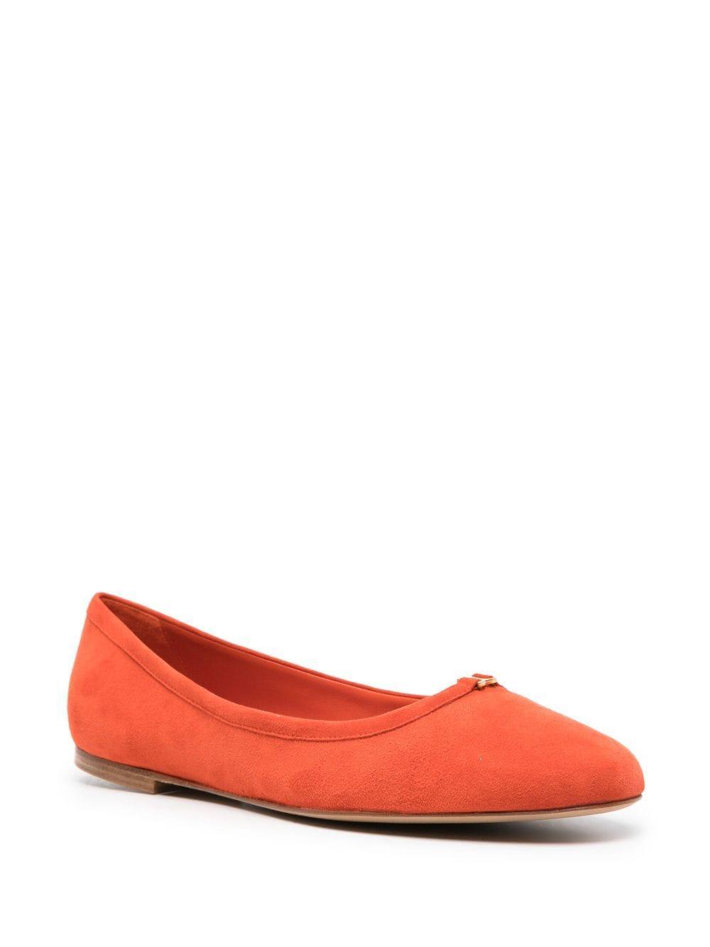 Orange Marcie Suede Ballerina Shoes Product Image