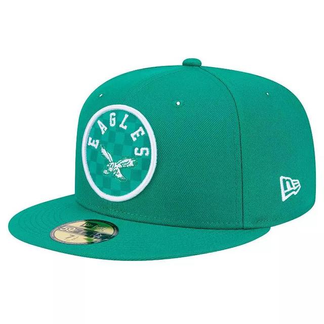 Mens New Era Kelly Philadelphia Eagles Checkered 59FIFTY Fitted Hat Product Image