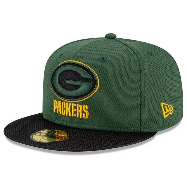 Mens New Era /Black Bay Packers 2021 NFL Sideline Road 59FIFTY Fitted Hat Product Image