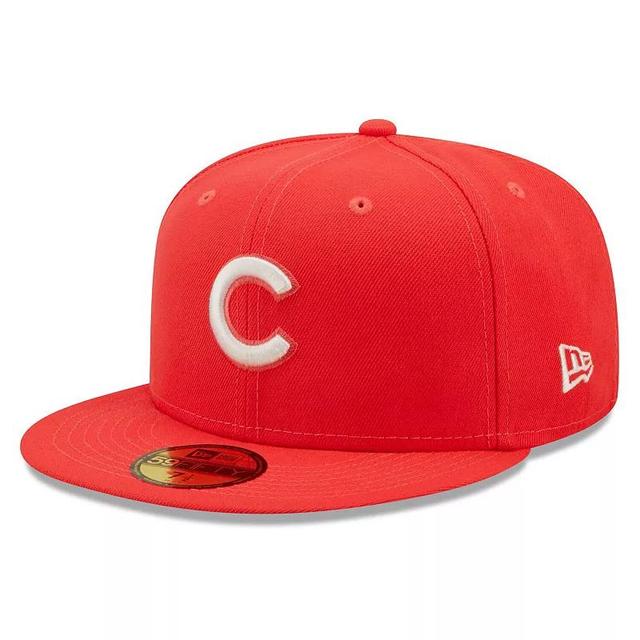 Mens New Era Chicago Cubs Lava Highlighter Logo 59FIFTY Fitted Hat Product Image