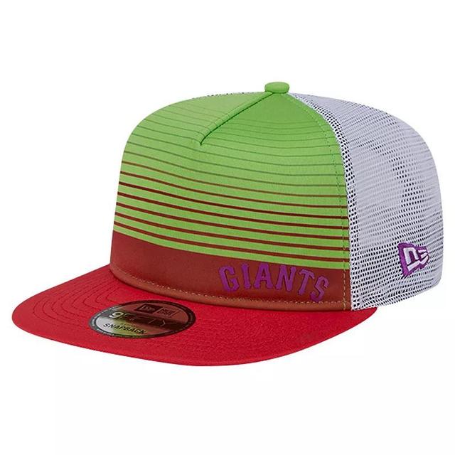 Mens New Era San Francisco Giants Neon Horizon A-Frame Trucker 9FIFTY Snapback Hat Product Image