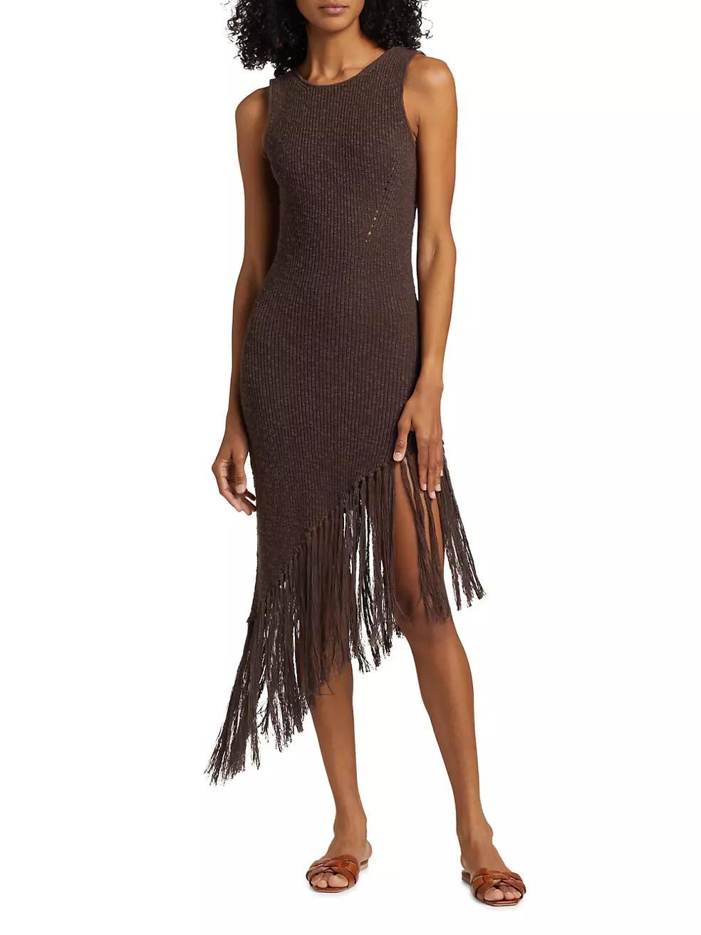 Rylee Fringe-Trimmed Cotton Dress Product Image