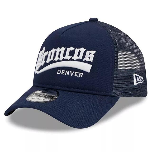 Mens New Era Denver Broncos Caliber Trucker 9FORTY Adjustable Hat, Blue Product Image