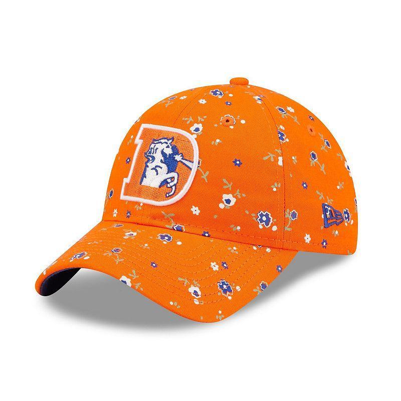 Womens New Era Orange Denver Broncos Floral 9TWENTY Adjustable Hat Product Image