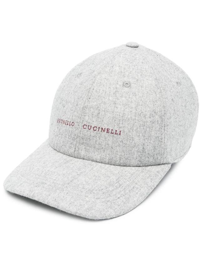 Logo-embroidered Baseball Cap In Grau Product Image