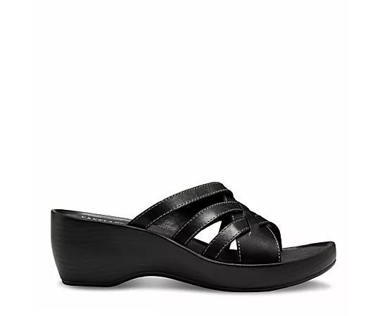 Eastland Poppy Womens Leather Slide Wedge Sandals Product Image