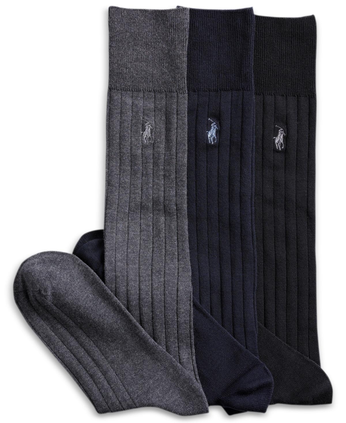 Polo Ralph Lauren Ribbed Over-the-Calf Socks 3-Pack Product Image