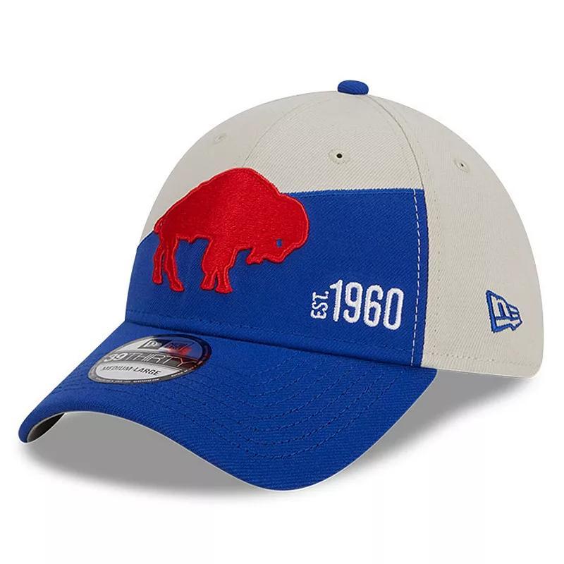 Mens New Era Cream/Royal Buffalo Bills 2023 Sideline Historic 39THIRTY Flex Hat Product Image