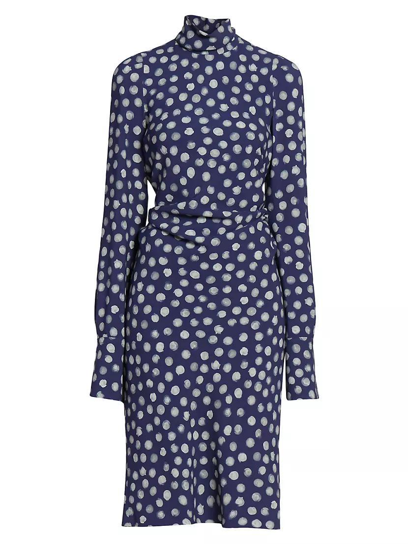 Delvet Polka Dot Turtleneck Dress product image