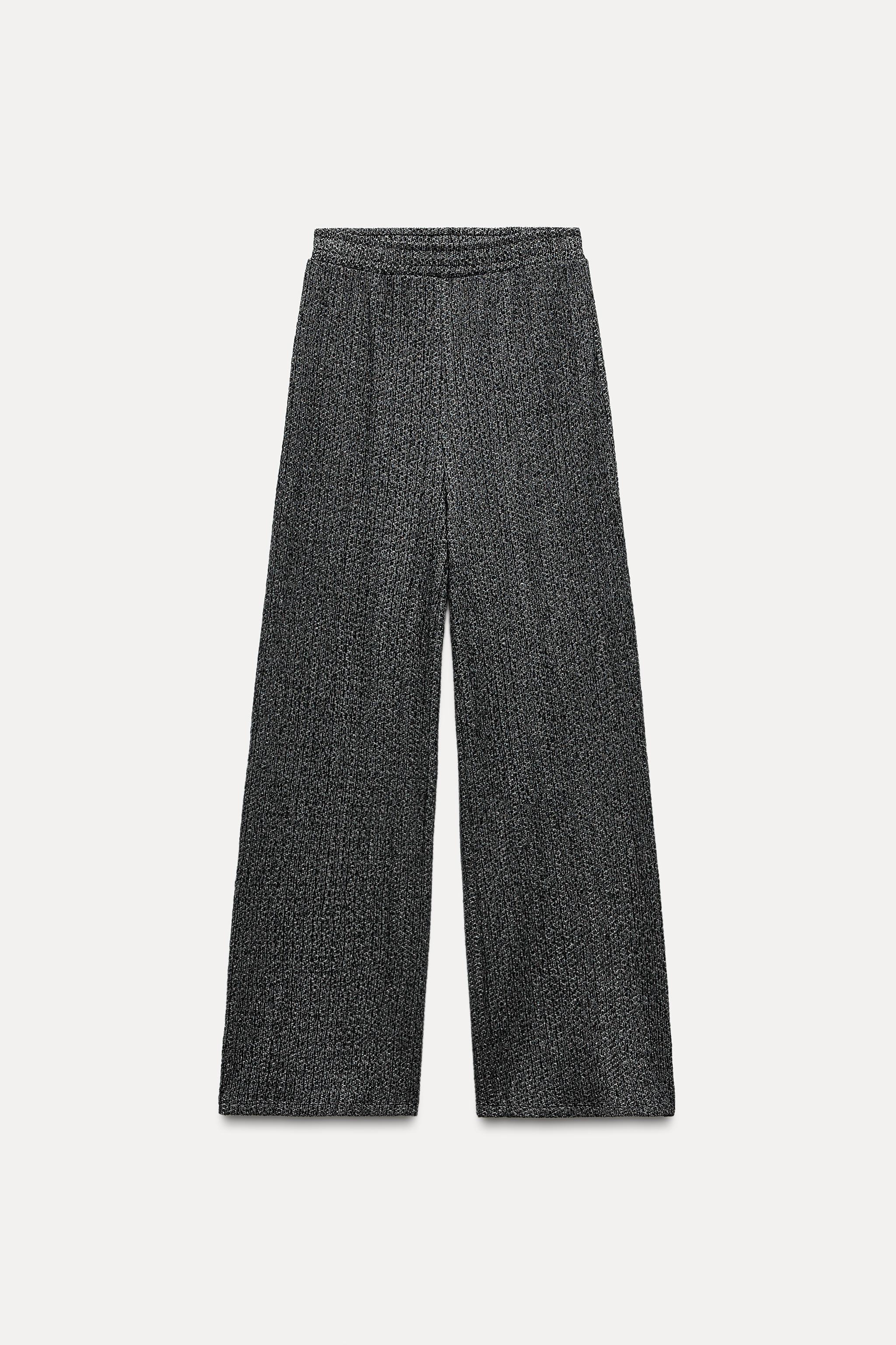 TEXTURED WIDE LEG PANTS Product Image