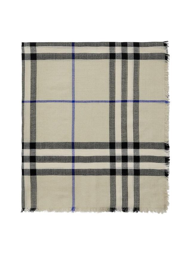 Womens Check Wool Scarf Product Image