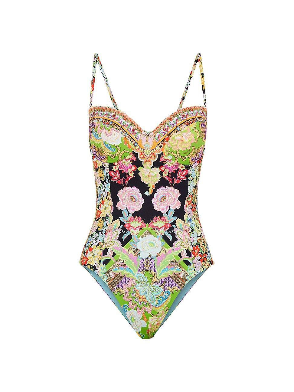 Womens Floral One-Piece Swimsuit Product Image