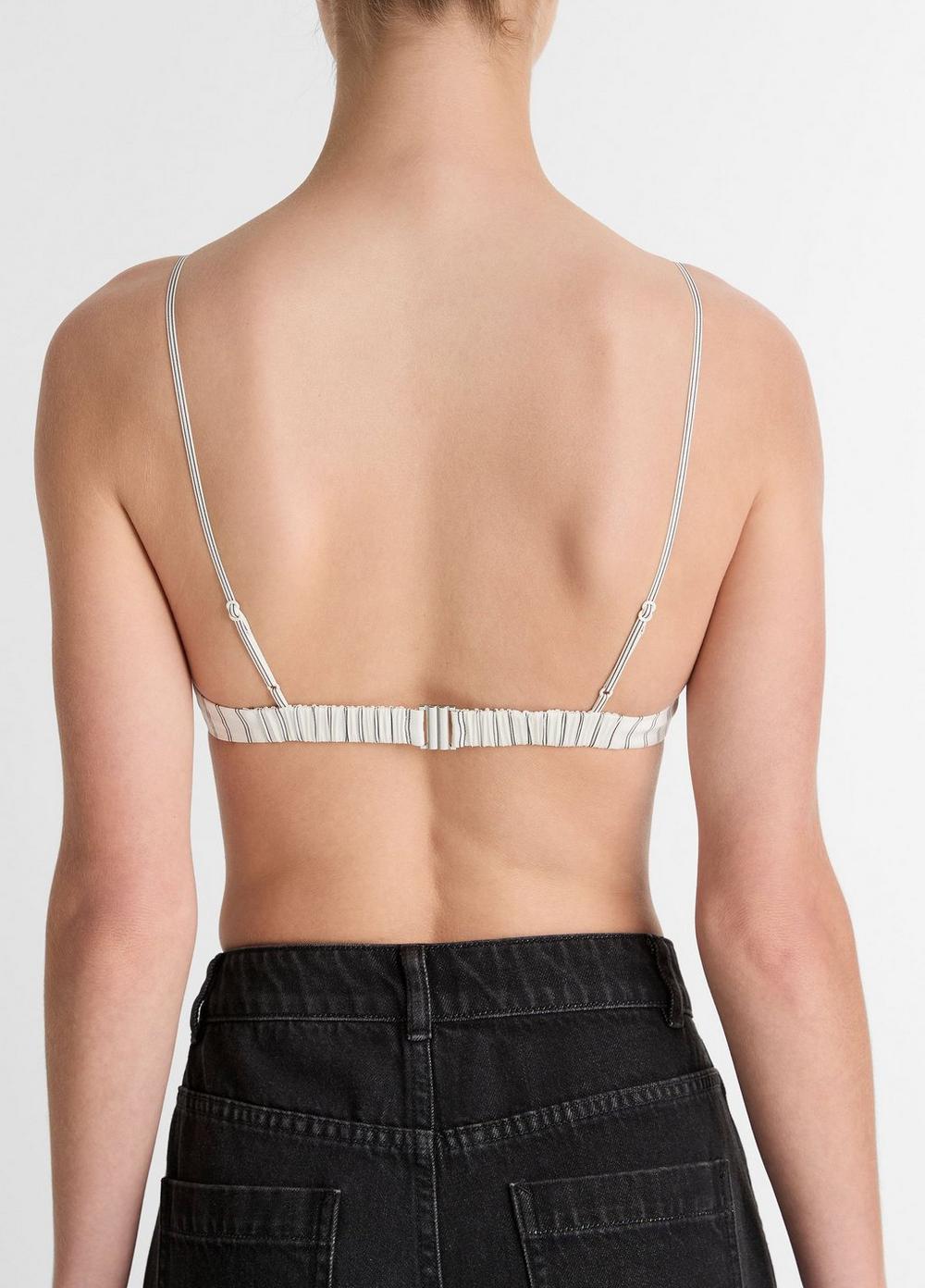 Striped Stretch-Silk Shrunken Camisole Product Image