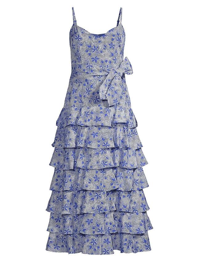 Womens Ariella Floral Tiered Midi Dress Product Image