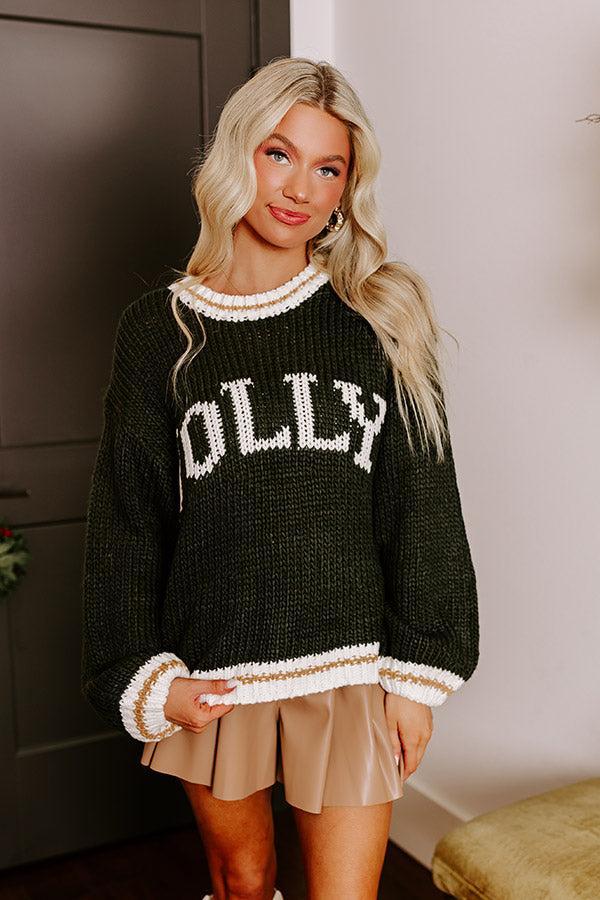 Holiday Vibes Knit Sweater in Jolly Hunter Green Product Image