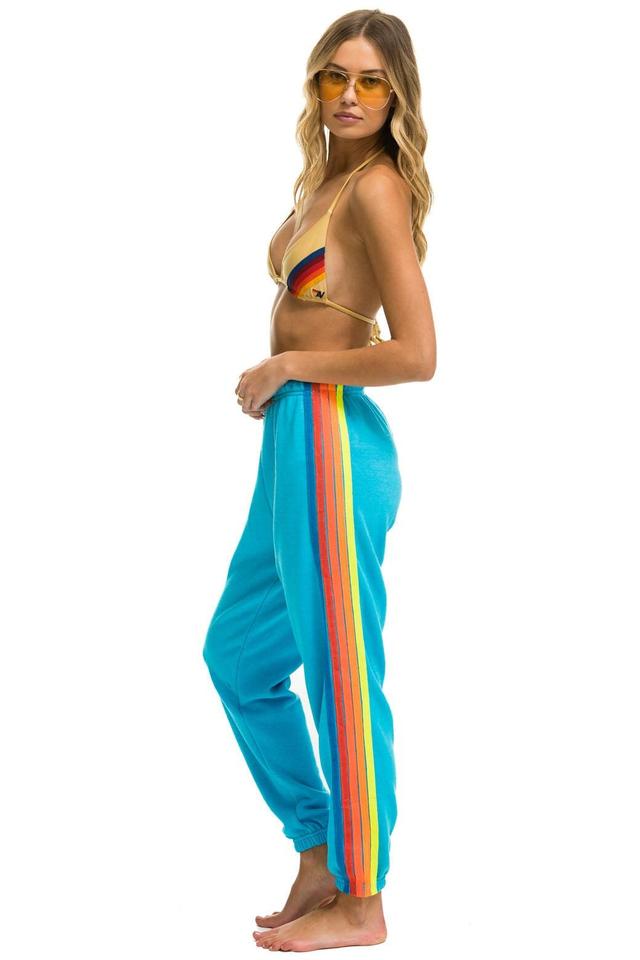 5 STRIPE SWEATPANTS - NEON BLUE // NEON RAINBOW Female Product Image