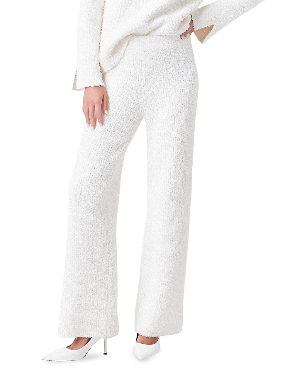 Womens Textured Fuzzy Knit Pants product image