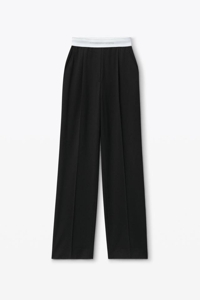 High-waist Pleated Pant With Logo Elastic Product Image