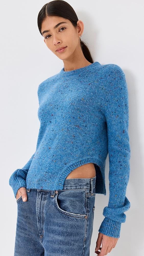 Tibi Confetti Shrunken Crew Neck Pullover | Shopbop Product Image