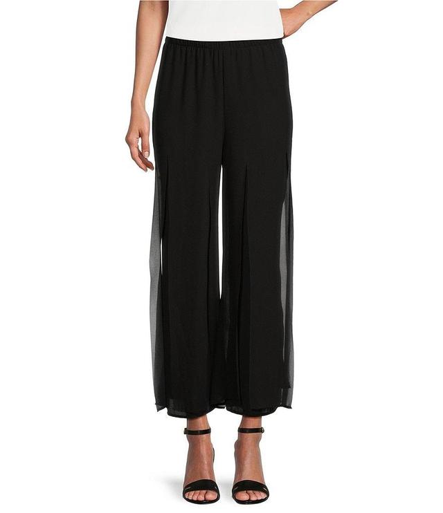 IC Collection Chiffon Woven Hight Waisted Wide-Leg Overlay Pants Product Image