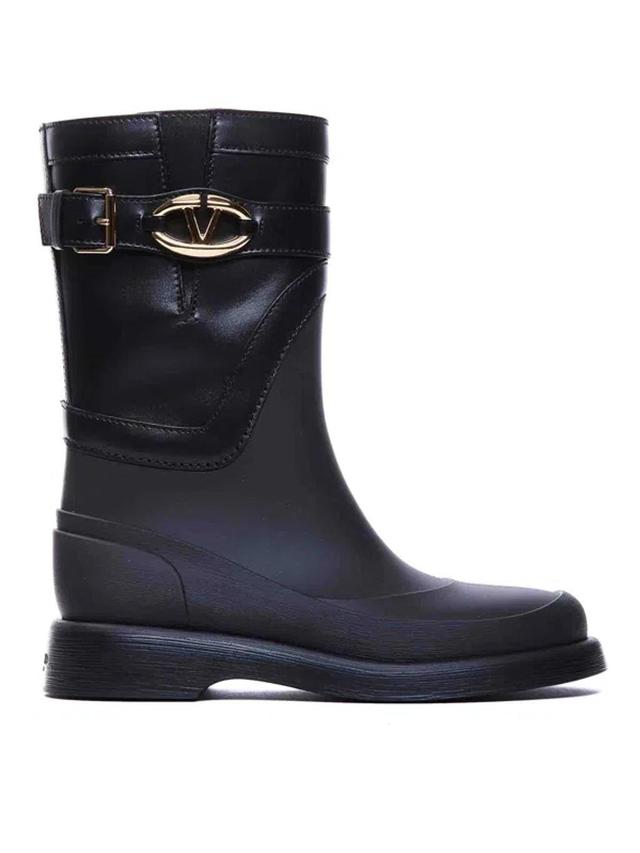 VALENTINO GARAVANI Vlogo Rainboots In Negro Product Image