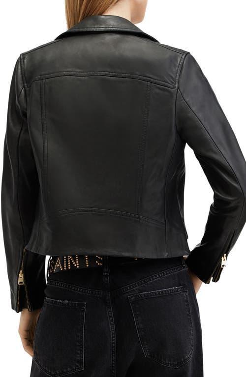 Dalby Leather Biker Jacket In Black/gold Product Image