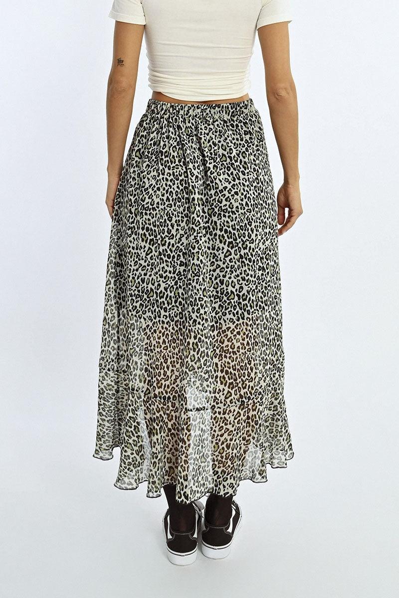 LEOPARD PRINT WRAP SKIRT Product Image