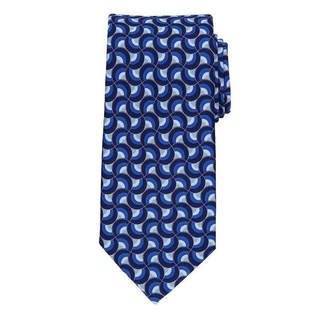 Mens Bespoke Geometric Tie, Blue Provinte Product Image