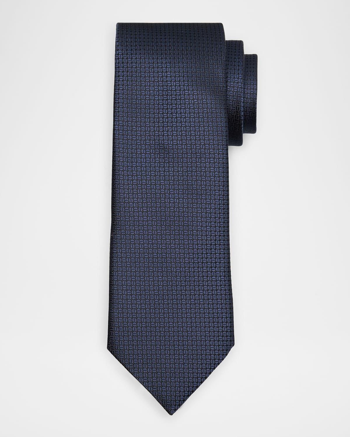 Mens Tonal Geometric Jacquard Tie Product Image