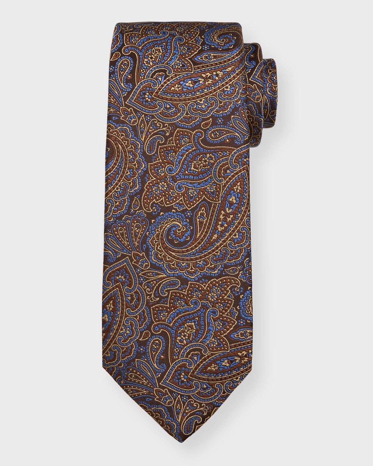 Mens Paisley Jacquard Silk Tie Product Image