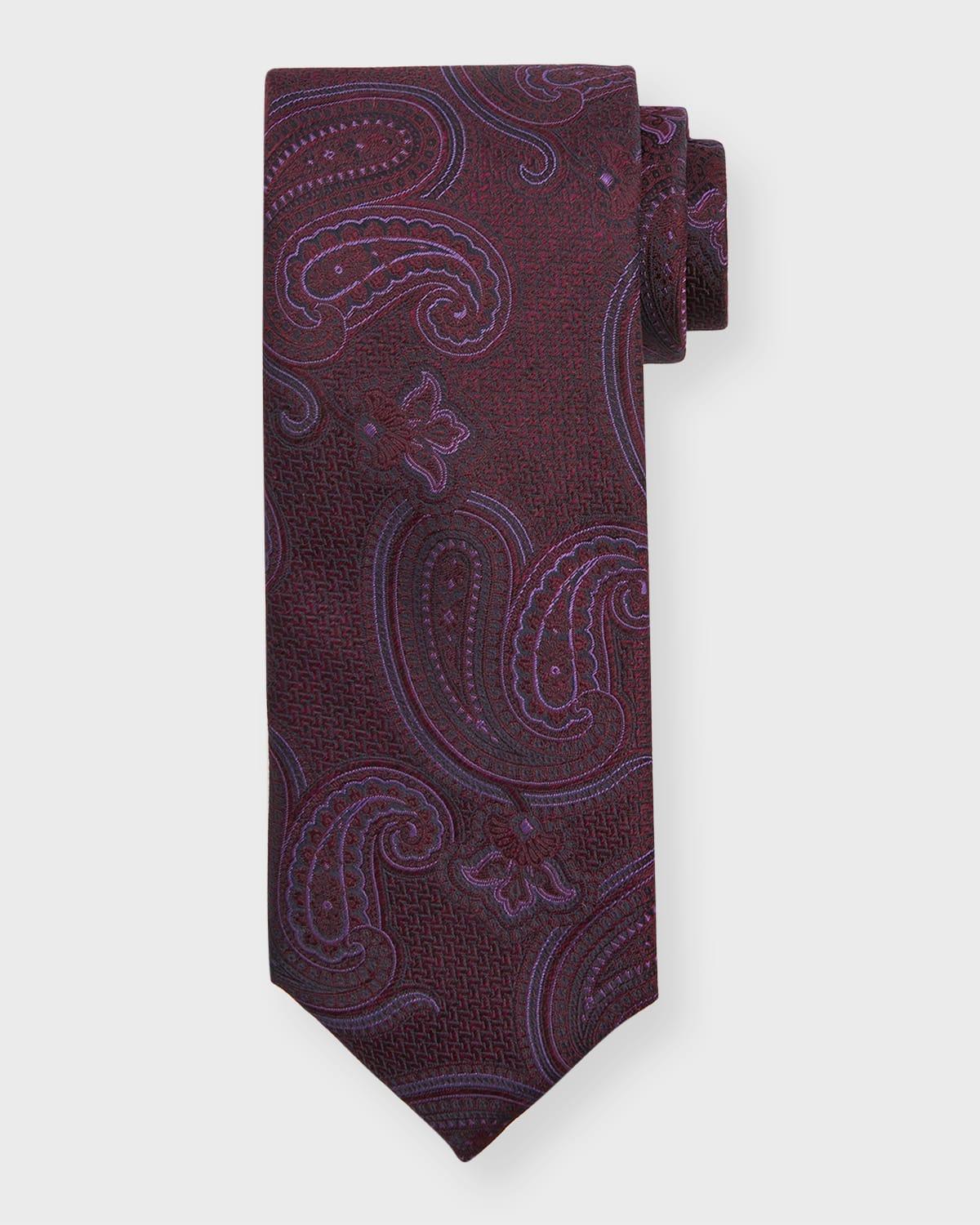 Mens Paisley Jacquard Silk Tie Product Image