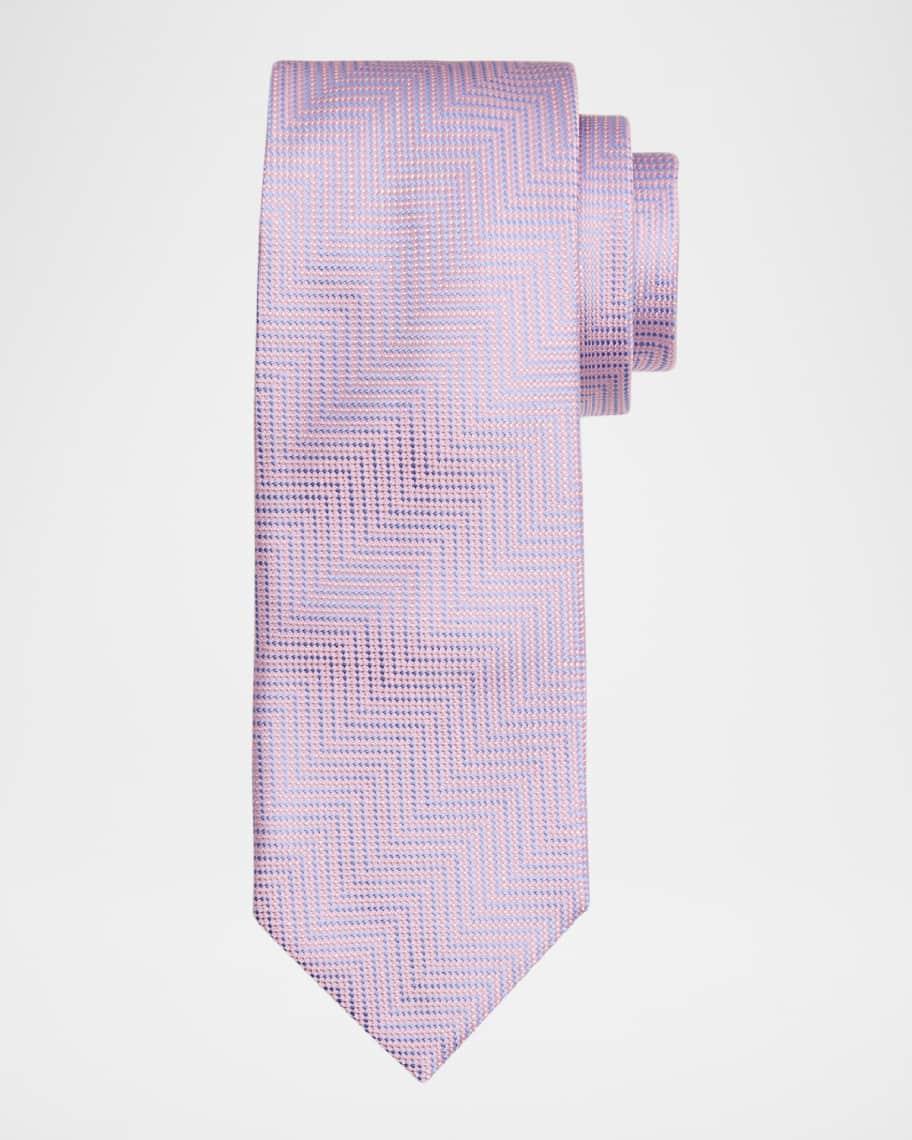 Men's Woven Herringbone Silk Tie Product Image