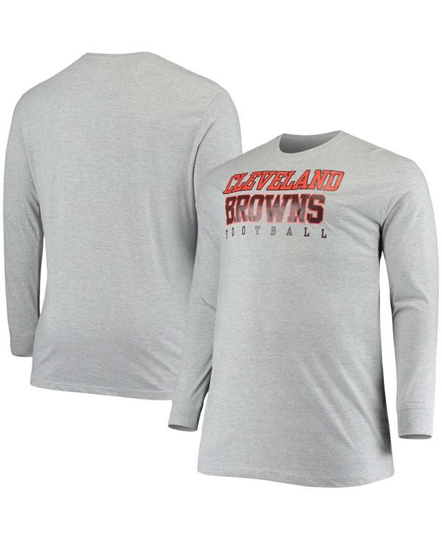 Mens Big and Tall Heathered Gray Cleveland Browns Practice Long Sleeve T-shirt Product Image