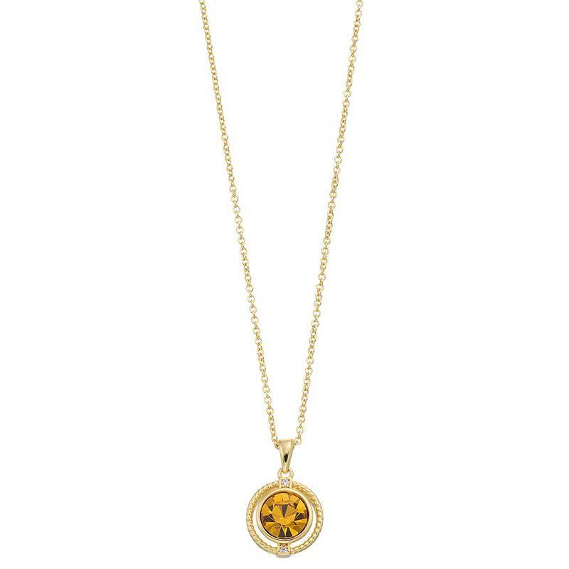 City Luxe Crystal Birthstone Pendant Necklace, Womens, Gold Tone November Product Image