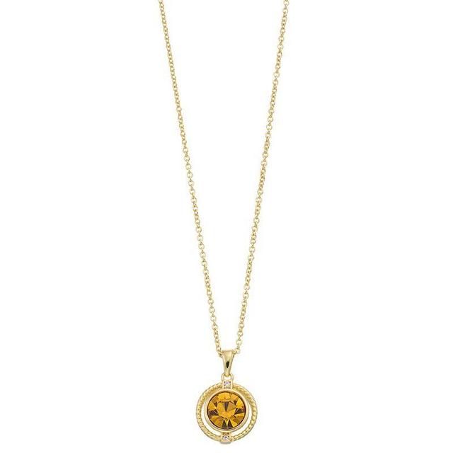 City Luxe Crystal Birthstone Pendant Necklace, Womens, Gold Tone November Product Image