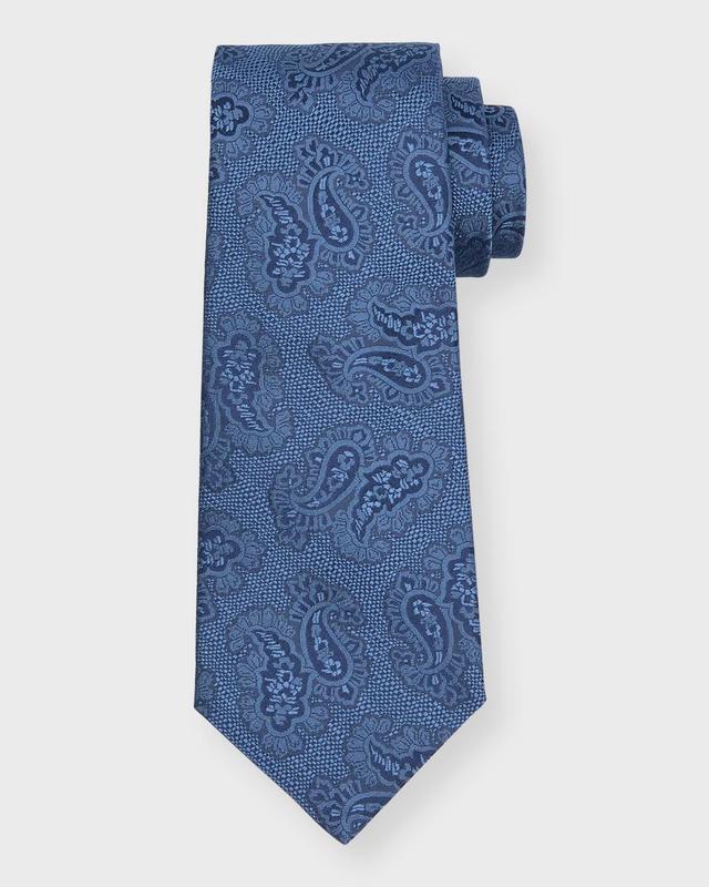 Mens Tonal Paisley Silk Tie Product Image