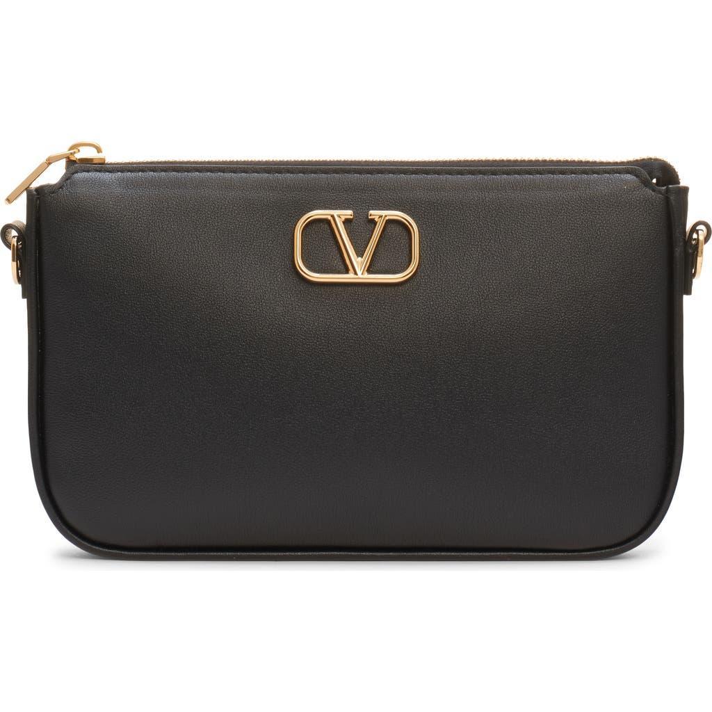 VALENTINO GARAVANI Mini Vlogo Leather Shoulder Bag In Nero Product Image