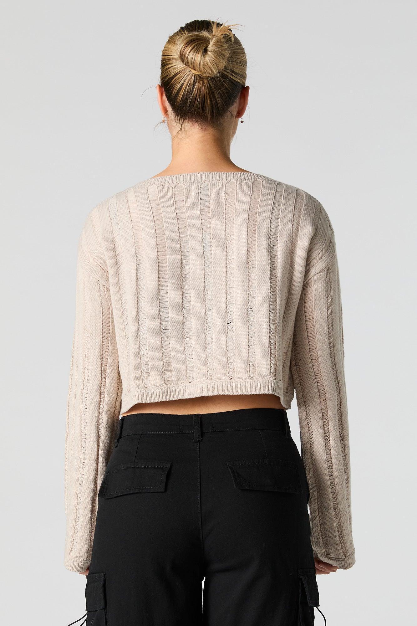 Open Knit Boat Neck Sweater Female Product Image