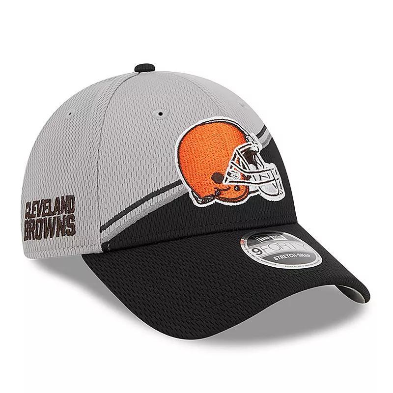 Mens New Era Gray/Black Cleveland Browns 2023 Sideline 9FORTY Adjustable Hat Product Image