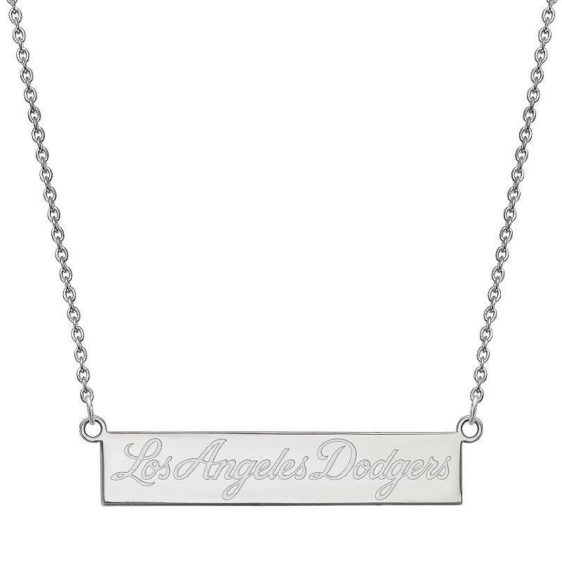 LogoArt Sterling Silver Los Angeles Dodgers Small Bar Necklace, Womens Product Image