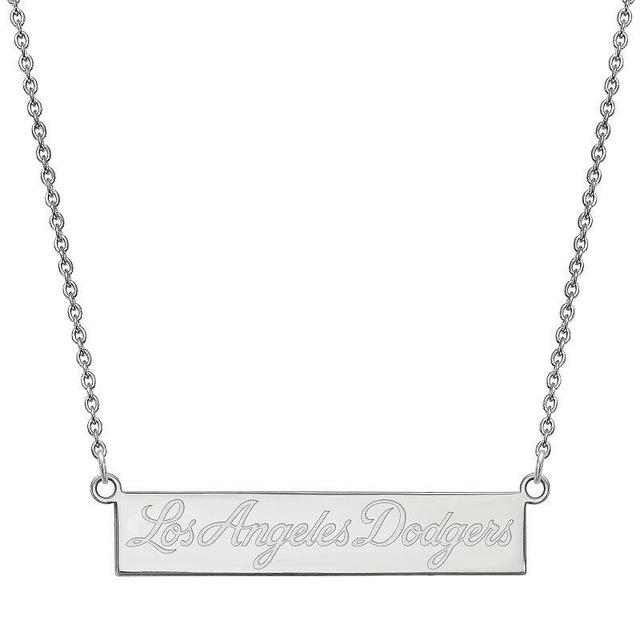 LogoArt Sterling Silver Los Angeles Dodgers Small Bar Necklace, Womens Product Image