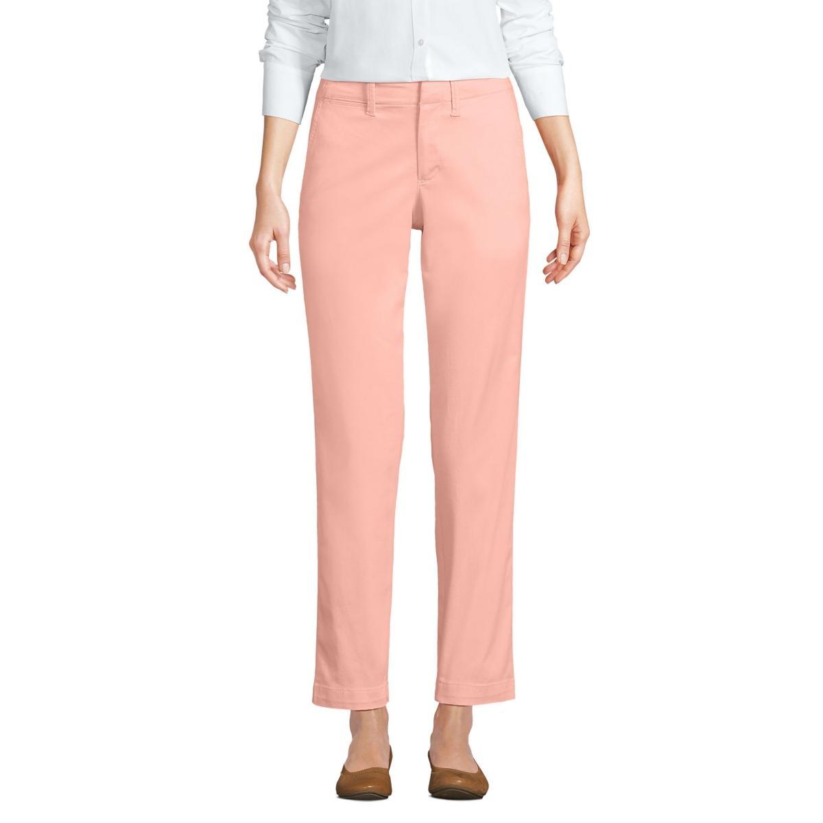 Lands End Womens Mid Rise Classic Straight Leg Chino Ankle Pants Product Image