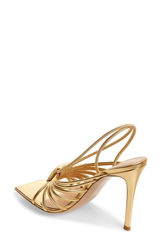 GIANVITO ROSSI Metallic Strappy Caged Slingback Sandals In Mekong product image